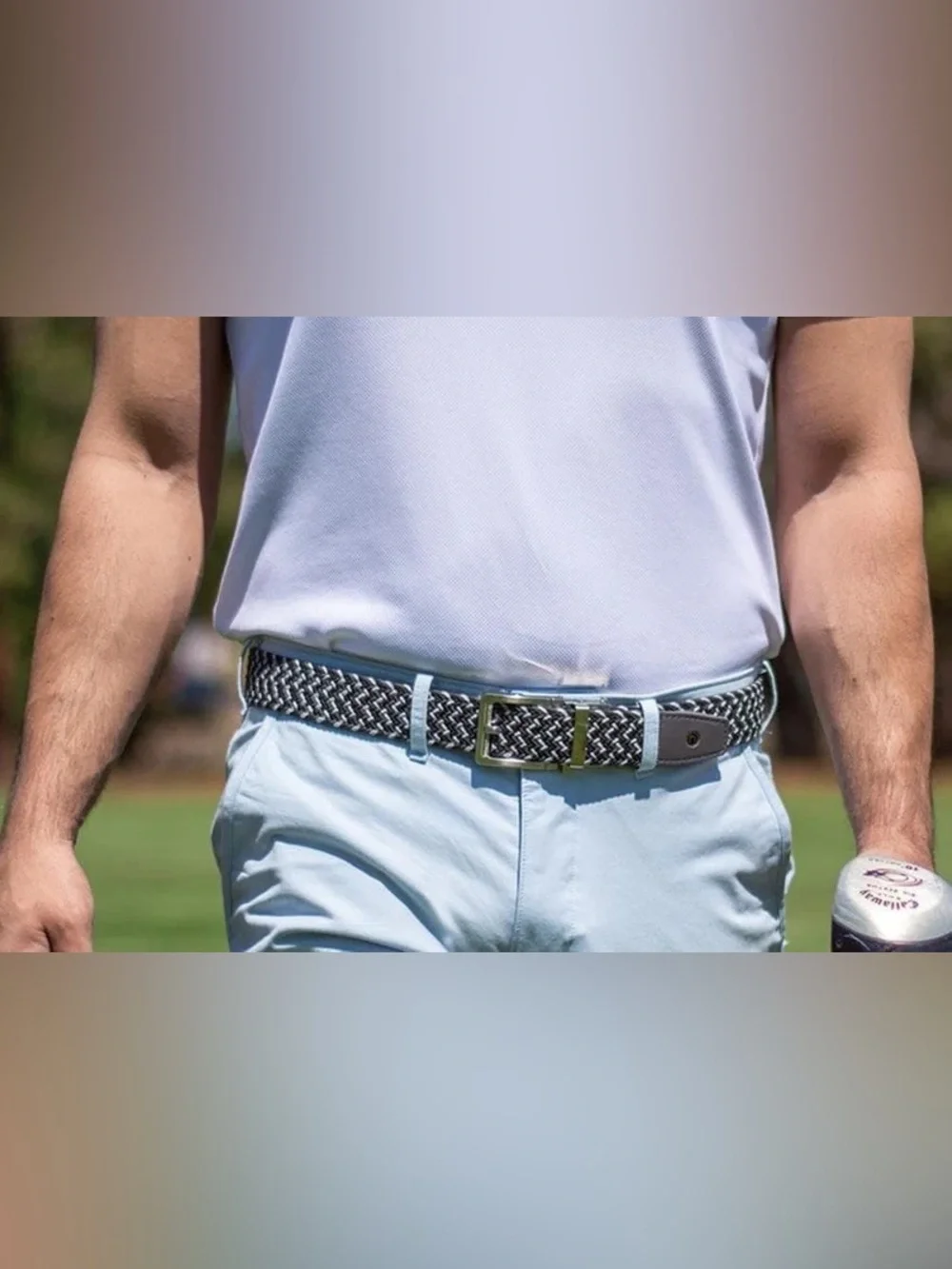 BRAIDED CHARCOAL GOLF RATCHET BELT